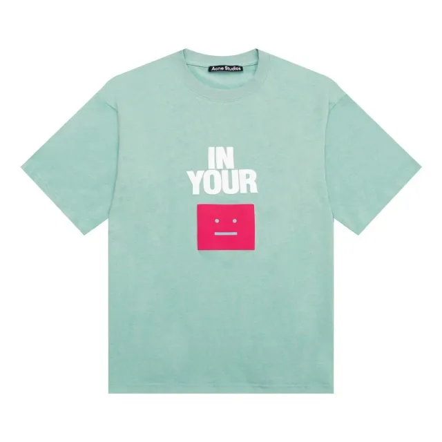 Acne Studios Face Mint Green/Red T-Shirt