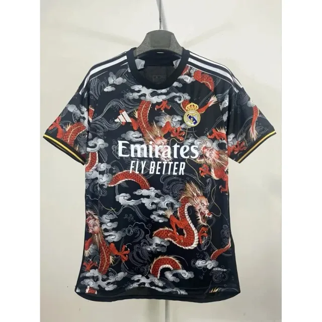 Adidas Matchwear Dragon Print Black/Red Football Jersey