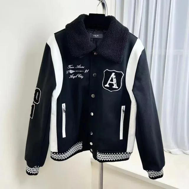 Amiri Black/White Varsity Jacket