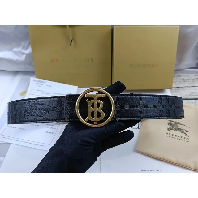 Burberry TB Monogram Black/Gold Belt