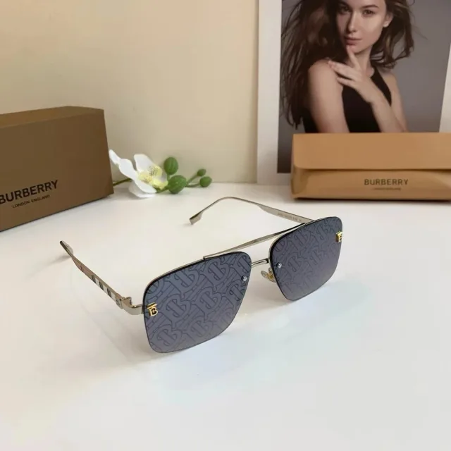 Burberry TB Monogram Blue/Gold Sunglasses