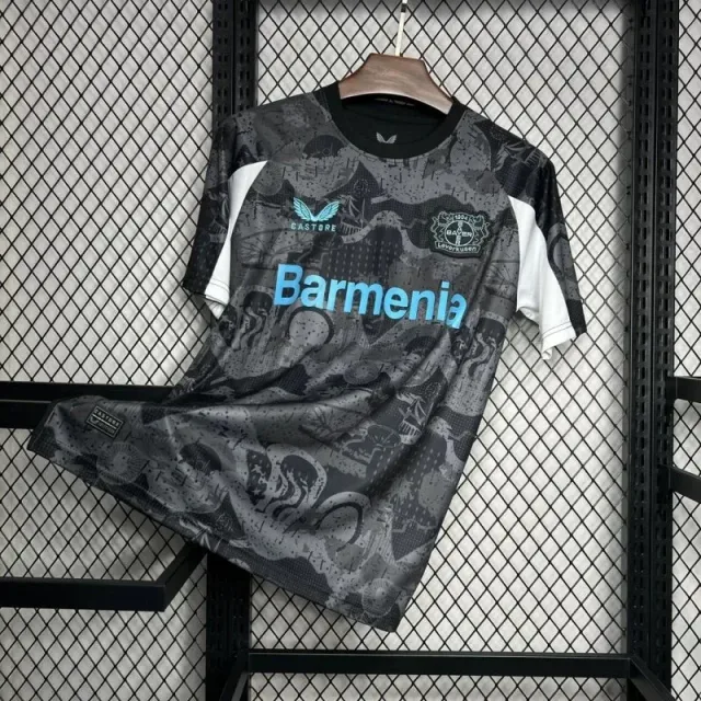 Dark Grey/Blue/White Printed Football Jersey T-Shirt