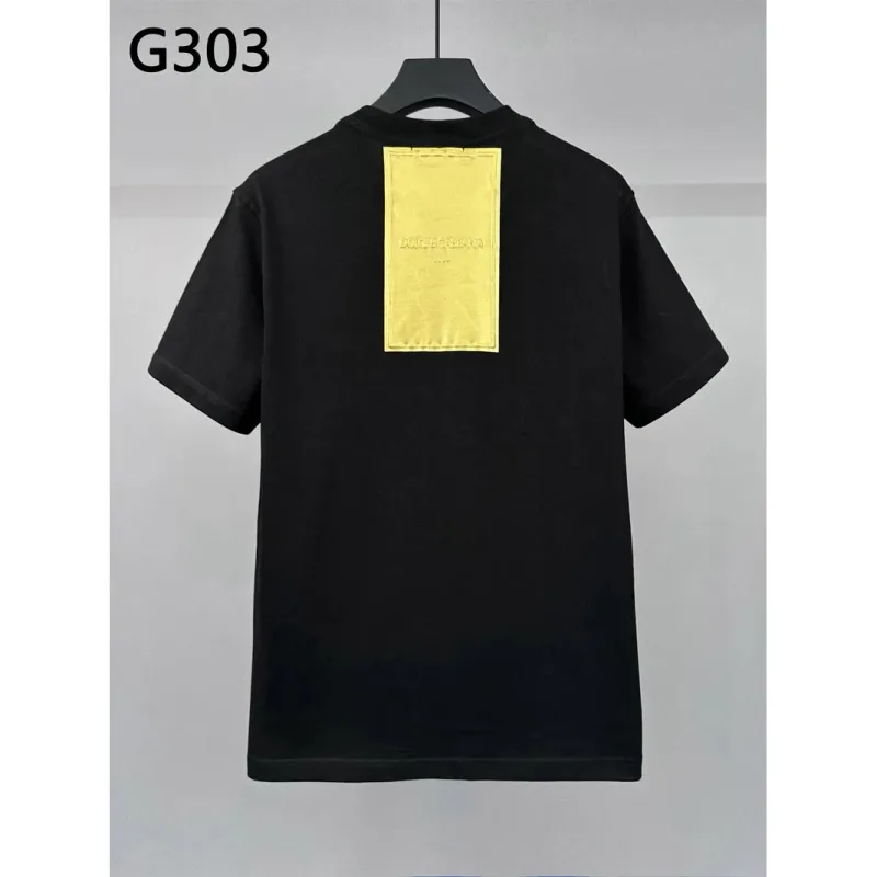 Dolce & Gabbana Black T-Shirt with Gold Logo