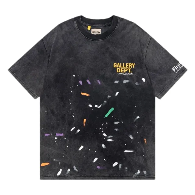 Gallery Dept. Painted Black Multi Splatter T-Shirt
