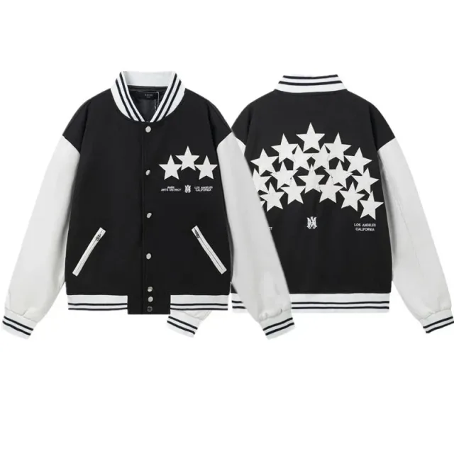 Mihara Yasuhiro Black and White Star Varsity Jacket