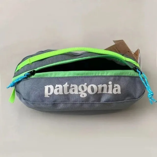 Patagonia P-6 Logo Waist Pack Grey with Green and Blue Accents