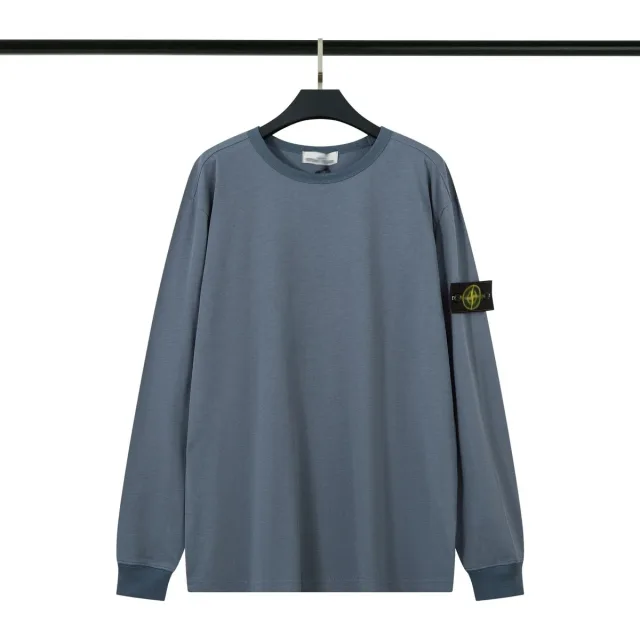 Stone Island 638 Grey Blue Long Sleeve T-Shirt