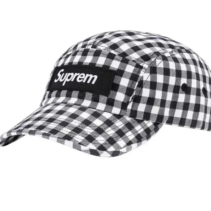 Supreme Box Logo Black/White Gingham Cap