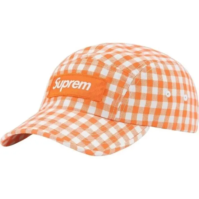 Supreme Box Logo Cap Orange Gingham