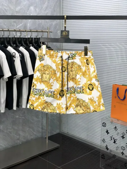 Versace Baroque Medusa Print White Shorts